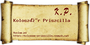 Koloszár Priszcilla névjegykártya